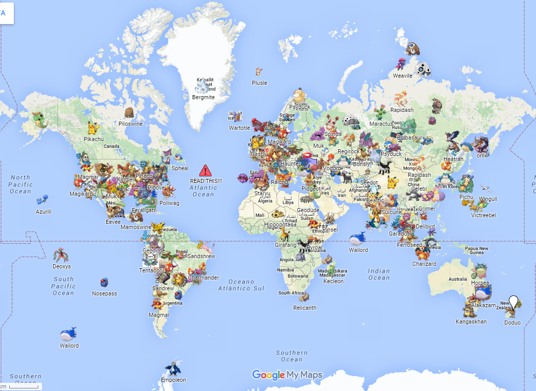  Pokemon GO World Map